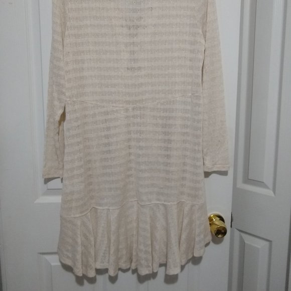 NWT Maurices Plus Size 0X Boho Pullover High-Low Ivory/Cream Linen Tunic/Blouse - Picture 6 of 8